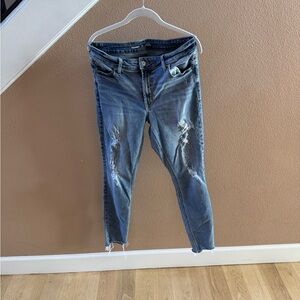 Old Navy Women's Distressed Skinny Jeans - Blue